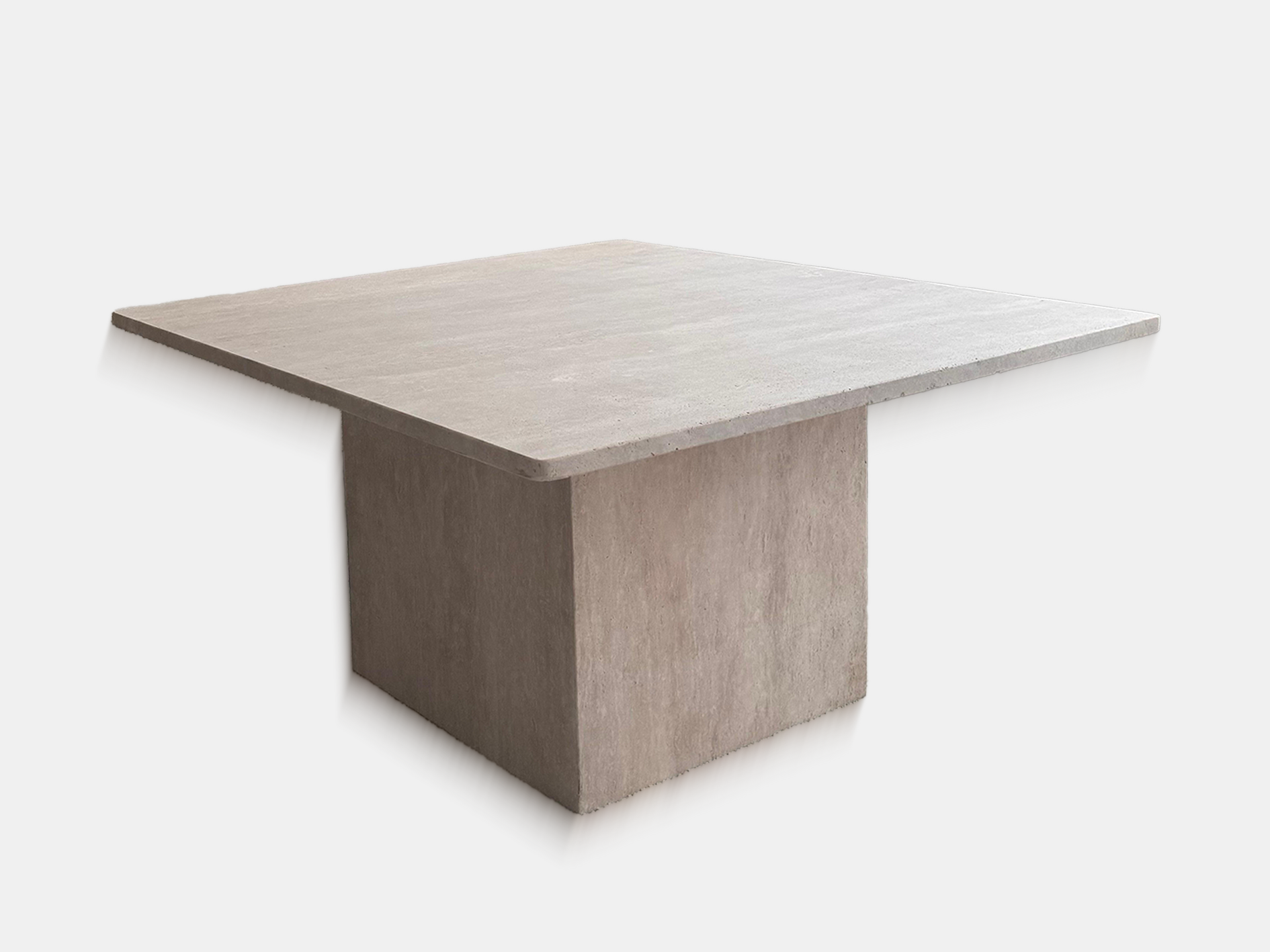 Travertijn blok met blad salontafel